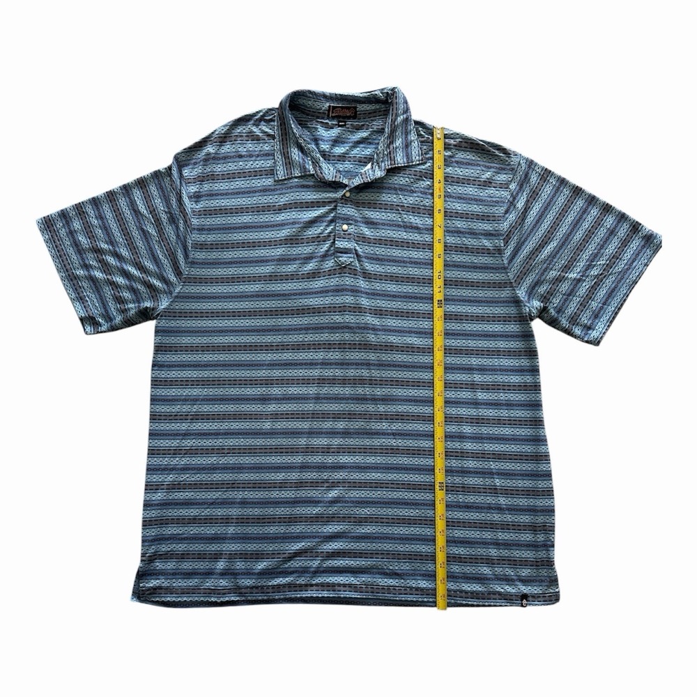 Rafter C Polo Shirt Mens 2XL Blue Western Print Performance Golf - Picture 5 of 5